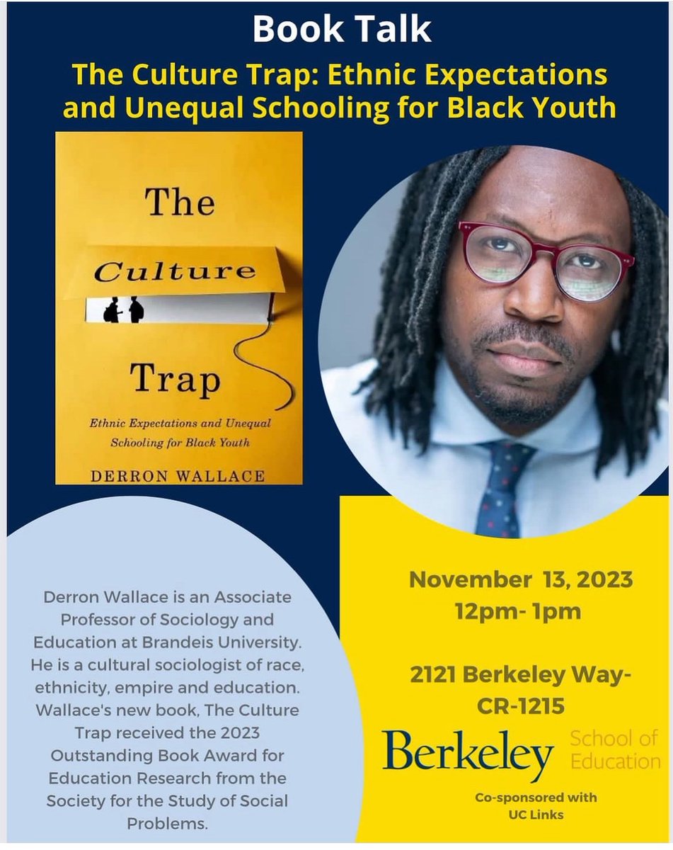 Next week at <a href="/Berkeley_Educ/">Berkeley School of Education</a> , <a href="/DerronWallace/">Dr_BrownStew</a> !