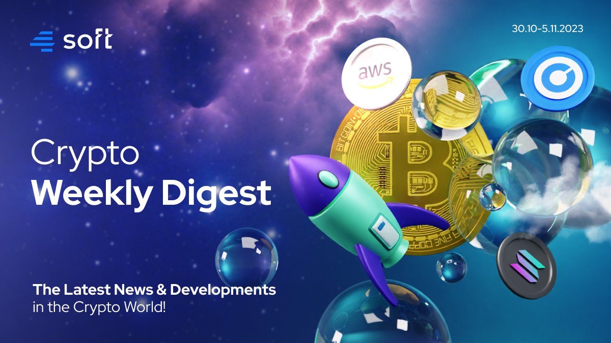 4soft_'s tweet image. 1/20 🎬 Introducing this week's Crypto Weekly Digest Thread! 🧵🔍 Dive in for the latest #crypto news, one tweet at a time! 👇 
#CryptoWeeklyDigest #BitcoinAnniversary #AWS #RippleCBDC #DeutscheTelekom #SaudiBlockchain #CircleUSDC