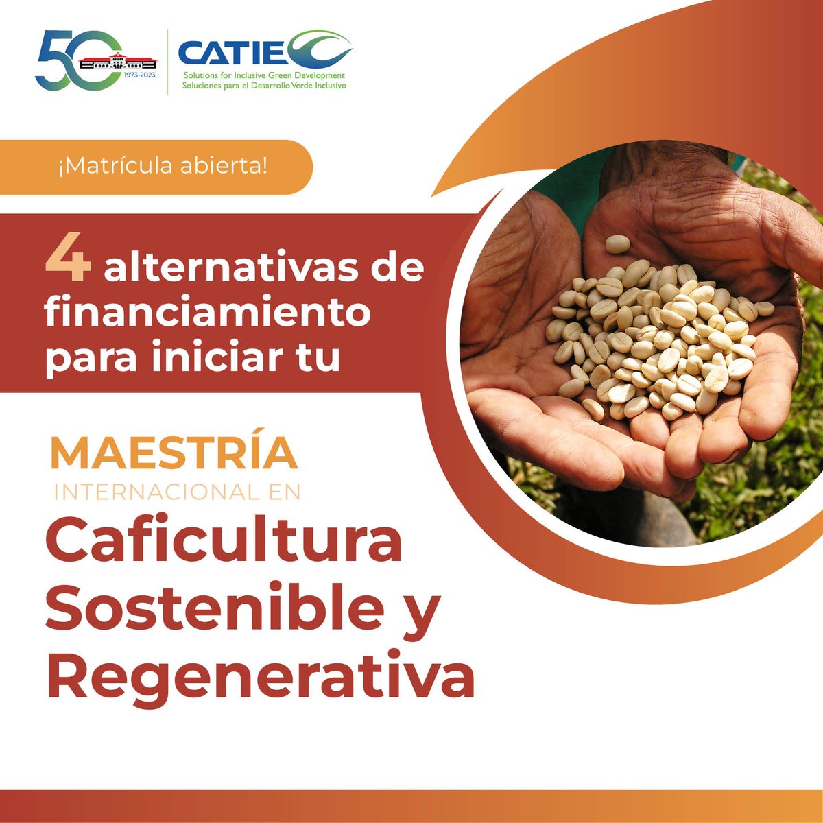CATIEOficial's tweet image. En #CATIE queremos que te unas a los esfuerzos para un futuro del café innovador, equitativo y económicamente viable.🌎☕

Es por ello que te ofrecemos 4 alternativas de financiamiento para que te formes en nuestra nueva #maestría.

Más detalles en ✔ maestriacafe.catie.ac.cr/para