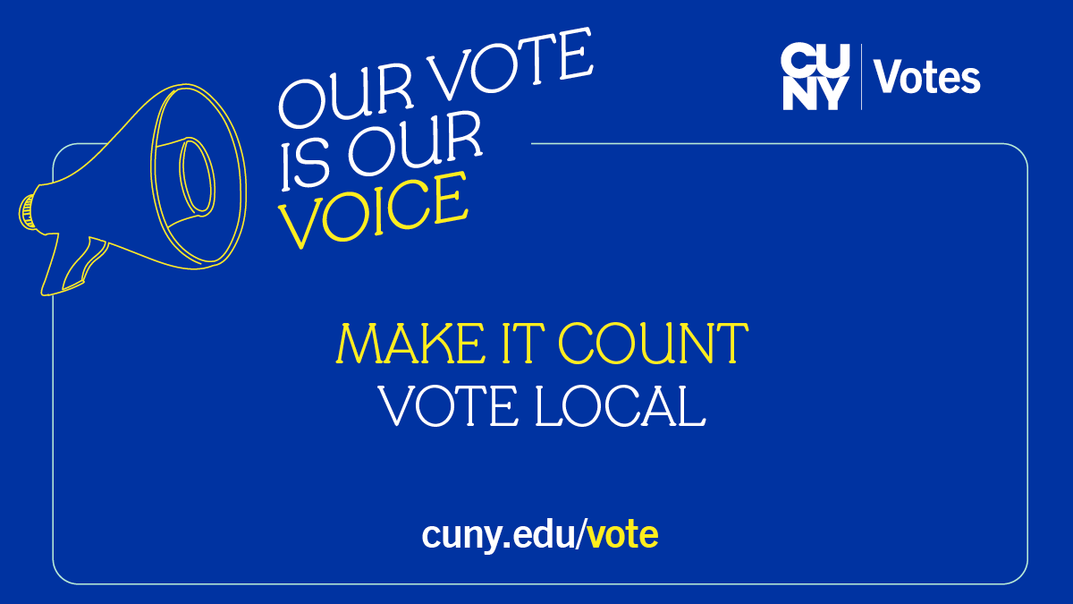 Our vote is our voice in this very important city election.  Get to the polls before 9pm. 
🗳️findmypollsite.vote.nyc

#CUNYVotes