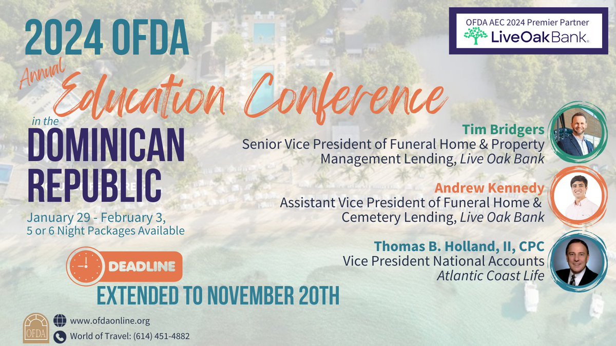 ofdaonline's tweet photo. Are you still looking for a getaway over the upcoming winter months? We have great news - the deadline to book your #OFDA AEC trip has been extended. Book your trip to the Dominican Republic by November 20th! https://t.co/fMYAq5QHSh