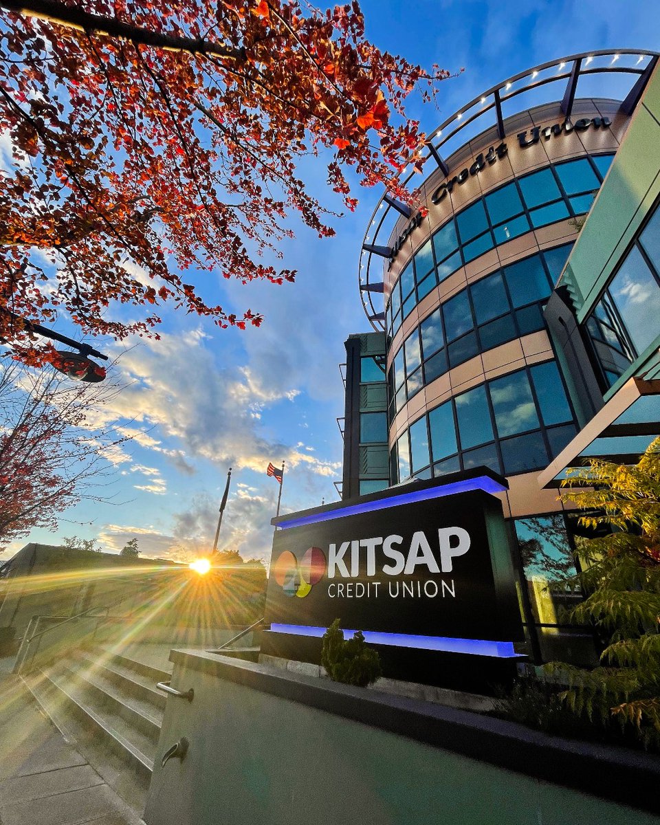 Our new signage at our Bremerton Harborside location truly shines during these autumn sunsets!