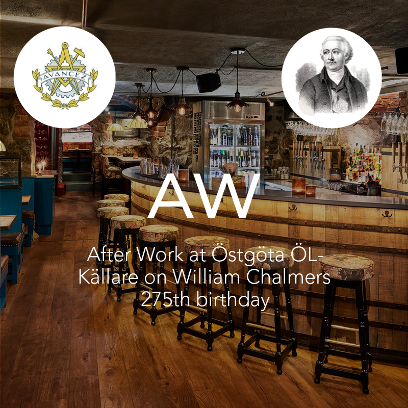 cingstockholm's tweet photo. Join our next AW on the 13th of Nov at 6 PM to celebrate William Chalmers 275th Birthday! 🎂 🎉  
https://t.co/U15ROSd5z5
#avancez #cingstockholm #aw #afterwork #williamchalmers275 https://t.co/633ztRZnd8