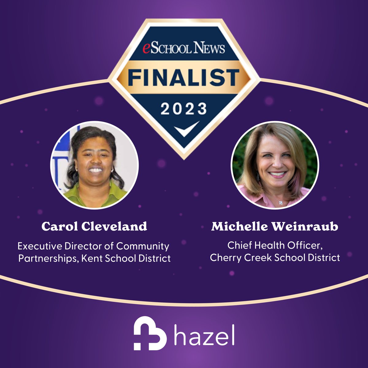 A huge congratulations to Carol Cleveland, Executive Director of Community Partnerships of <a href="/KentSchools415/">Kent School District</a>, and Michelle Weinraub, Chief Health Officer of <a href="/CCSDK12/">Cherry Creek Schools</a>, who were both finalists for the 2023 <a href="/eschoolnews/">eSchool News</a> K-12 Hero Awards! 🏆

eschoolnews.com/innovative-tea…