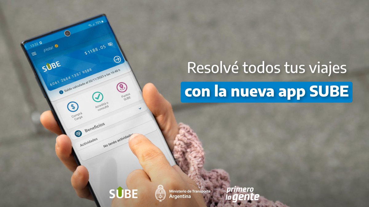 Descargá la #appSUBE y simplificá tu manera de viajar 👉🏻 bit.ly/App-SUBE

Ahora podés comprar carga con tarjeta de débito 💳
o billeteras virtuales.

Acreditá el saldo en celulares con tecnología NFC y pagá el colectivo con #SUBEDigital si está activo en tu localidad 📲