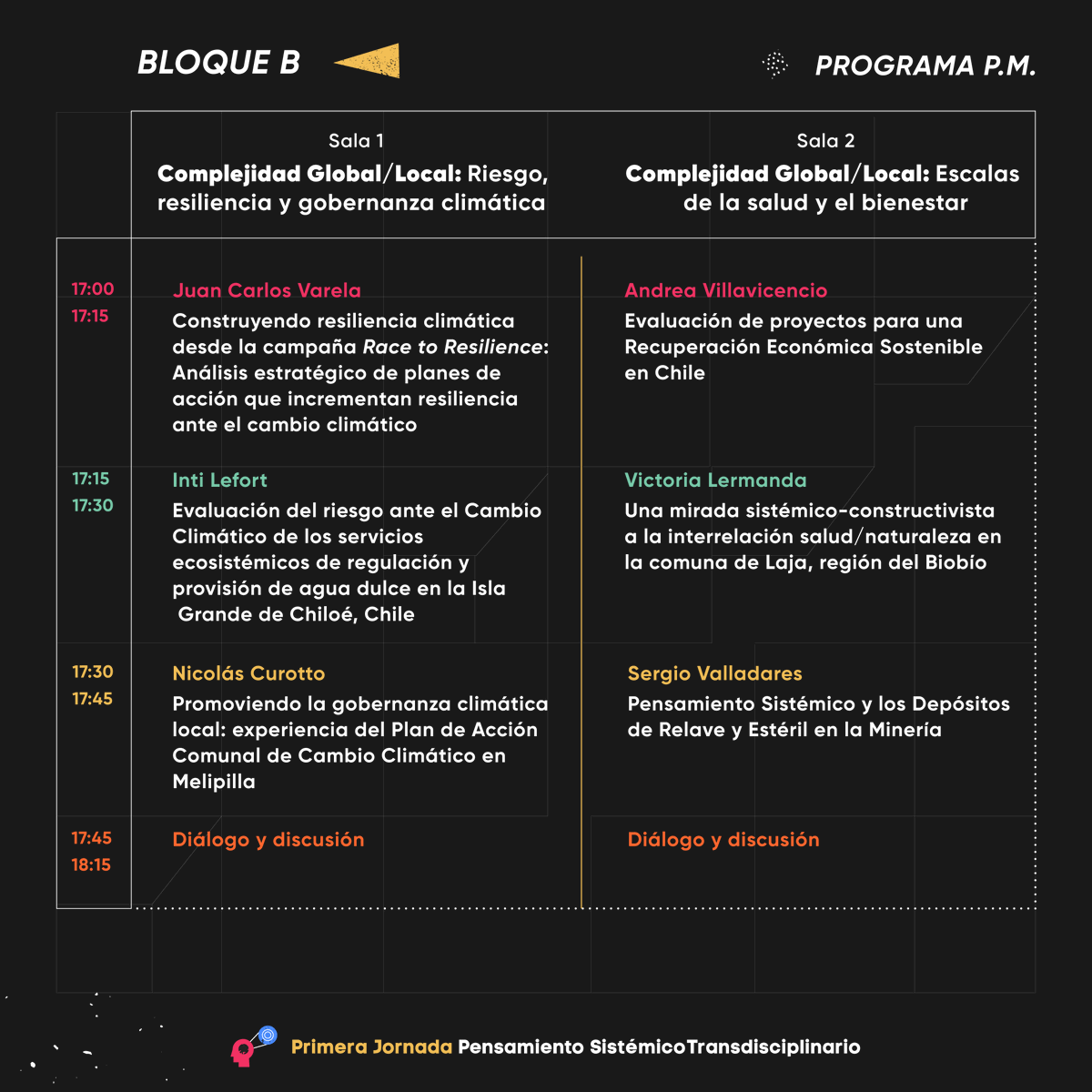 ¡Revisa el programa! 📅 Nos vemos este viernes 10 desde las 9 AM para la Primera Jornada de Pensamiento Sistémico Transdisciplinario, en OpenBeauchef, Santiago. Aún puedes inscribirte en el link del siguiente tuit 👇