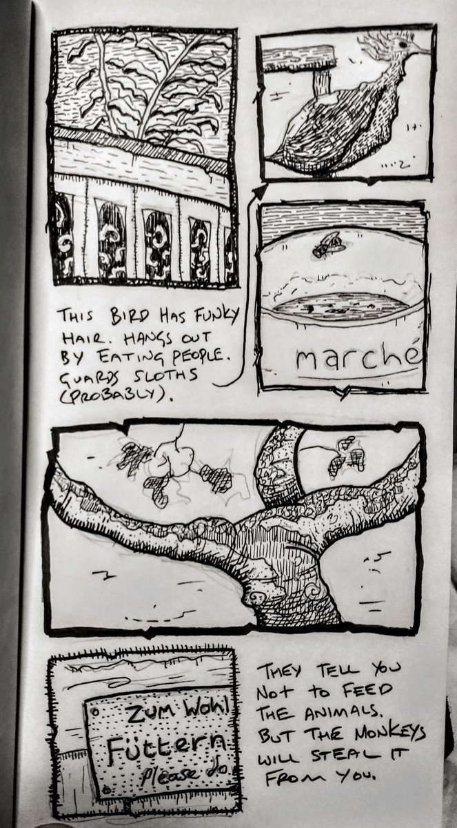 I'm a little late to the mischief, but here's my first nonsense of this second #doodleish 

During the autumn/winter we often head to the tropical biodome at Zoo Leipzig to chase away the cold and dark. So here's a few scritches from there.