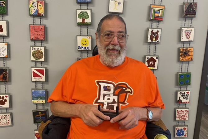 DODDohio's tweet image. &quot;My name is John. My favorite piece of technology is my scooter and I use it for getting around. It makes my life easier because it allows me to go anywhere including some of my favorite places like Bowling Green State University basketball games.&quot; #ThankfulForTech #TechTuesday