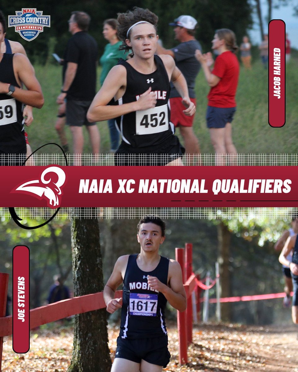 University of Mobile Rams Athletics (@umobilerams) on Twitter photo XC πββοΈ | Mobileβs Jacob Harned and Joe Stevens have officially been announced by the <a href="/NAIA/">NAIA</a> as individual qualifiers for the 2023 NAIA Menβs Cross Country National Championship! 
NAIA Cross Country Nationals is scheduled for Nov. 17 in Vancouver, Wash.
#Rammit #BeKnownUM XC πββοΈ | Mobileβs Jacob Harned and Joe Stevens have officially been announced by the <a href="/NAIA/">NAIA</a> as individual qualifiers for the 2023 NAIA Menβs Cross Country National Championship! 
NAIA Cross Country Nationals is scheduled for Nov. 17 in Vancouver, Wash.
#Rammit #BeKnownUM