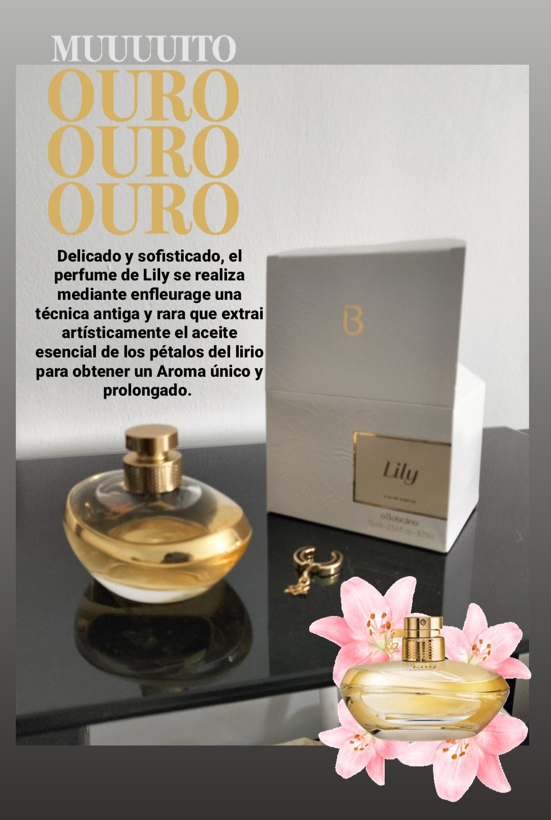 Lily perfum delicado y sofisticado. #lilyoboticario #lily #oboticario #oro https://t.co/XHTZv5LWMi
