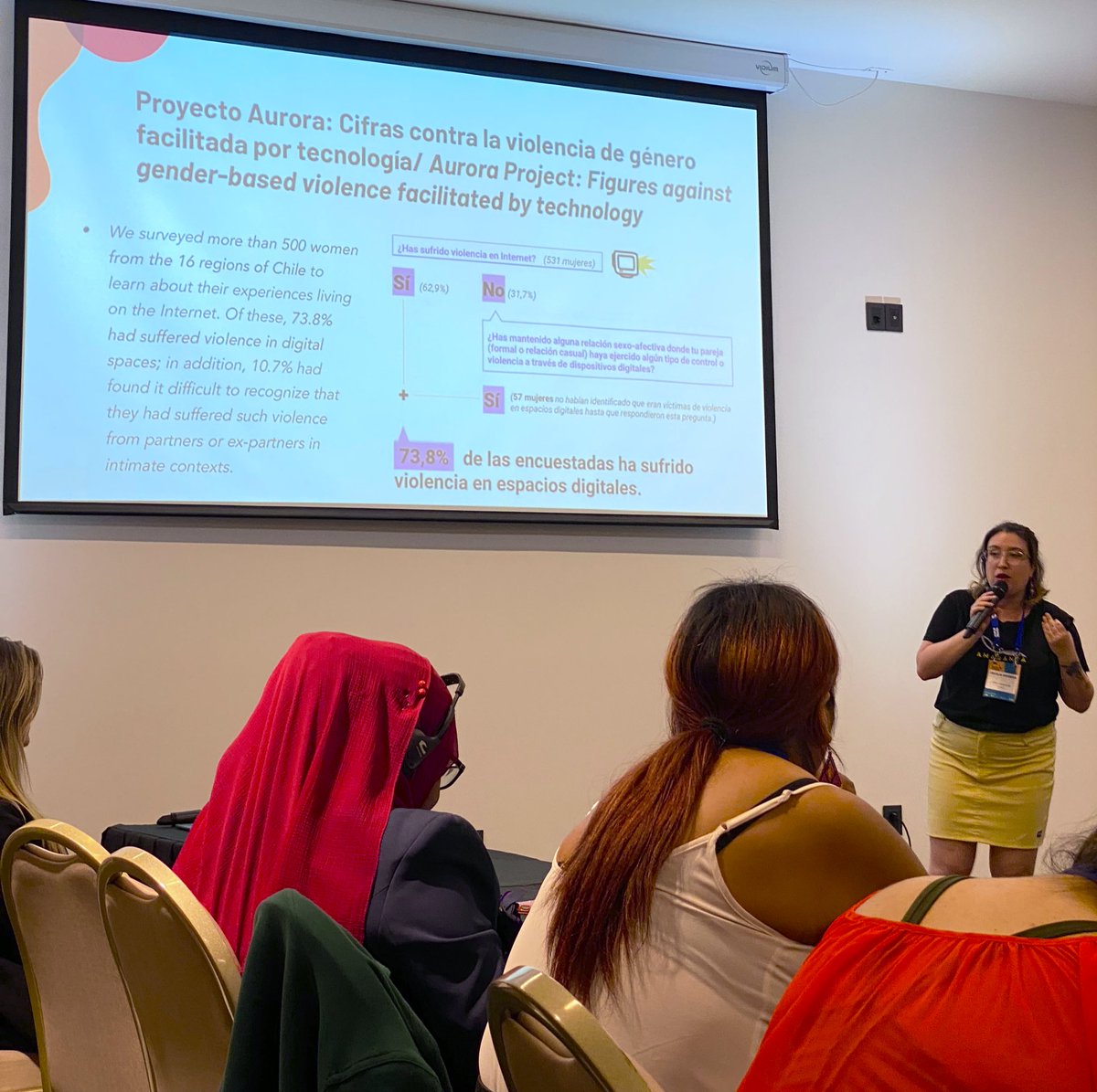 juliolopezdata's tweet photo. Understanding digital gender-based violence trough data - great panel listening to the experiences of  @CultivandoAc @TEDICpy @ONUMujeres @Amarantas_ @leoberniga @AngieConter @angie8_7 

#FestivaldeDatos
#DataFestival 
@data4sdgs @escueladedatos @datalat https://t.co/ImCublTGiy