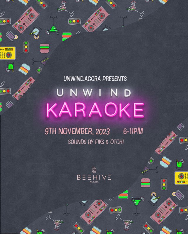 UnwindAccra's tweet photo. 🎤 Get ready to steal the spotlight this Thursday at @BeehiveAccra with the fam at Unwind Accra! 🎤

It's your chance to be the star of the show and release your inner Beyoncé ✨. 

Grab the mic, bring your A-game, and let's make this Thursday one to remember! 💃🕺

 #UnwindAccra https://t.co/gnF8Q7UYgi