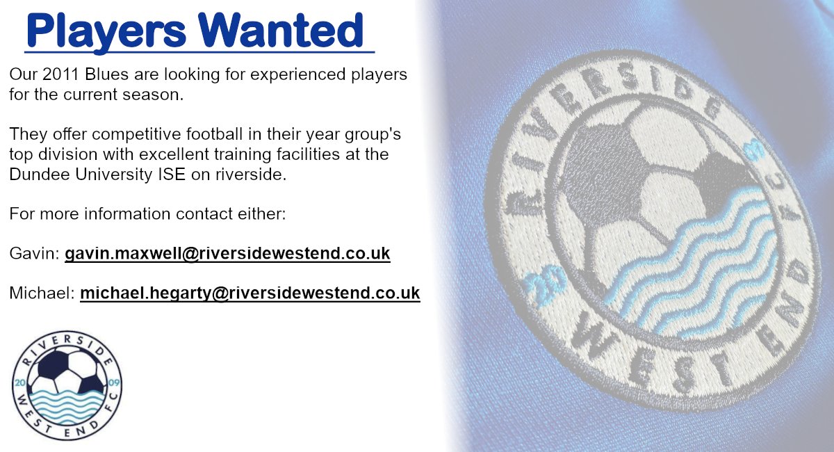 ⚠️ Players Wanted!

Our 2011 Blues are looking for players.