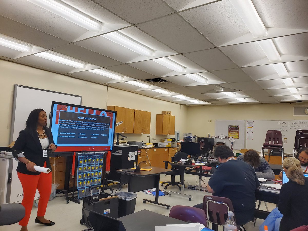 AshPastorPrime's tweet photo. Seminole Middle Schools Science Department was hard at work today learning how to support our students with Vocabulary. Thank you to Ms. Katherine Robinson for coming and facilitating the training. @emilyagonzalez1 https://t.co/G0L1A9cpI5