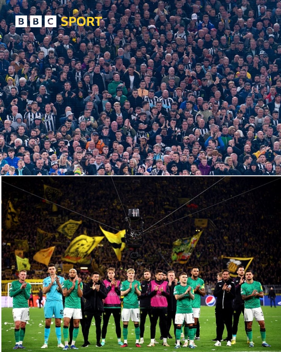 ⚫️⚪️👏Appreciation for the 4,000 traveling Geordies. 

#NUFC