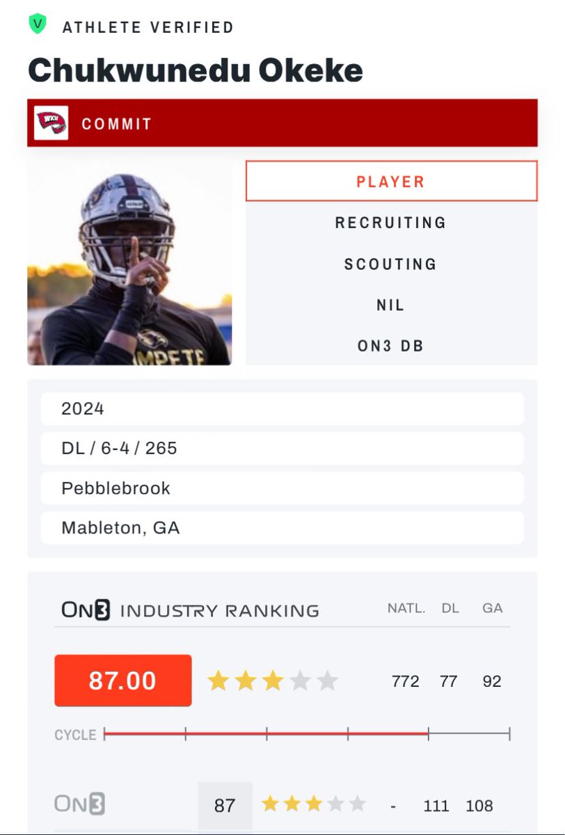 Blessed to be 3⭐️ @On3sports