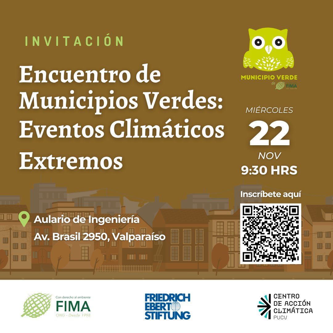 MuniVerde's tweet photo. ¡Se viene el 3° Encuentro Municipio Verde 🏡!
Buscamos reunir a más de 30 municipios para intercambiar experiencias sobre gestión ambiental municipal
🗓️ 22 de nov a las 09:30 hrs
📍Aulario de Ingeniería, PUCV, Av. Brasil 2950, Valparaíso
¡Inscríbete 📲! https://t.co/tD6tv2jRFM https://t.co/O73MTQDpPG