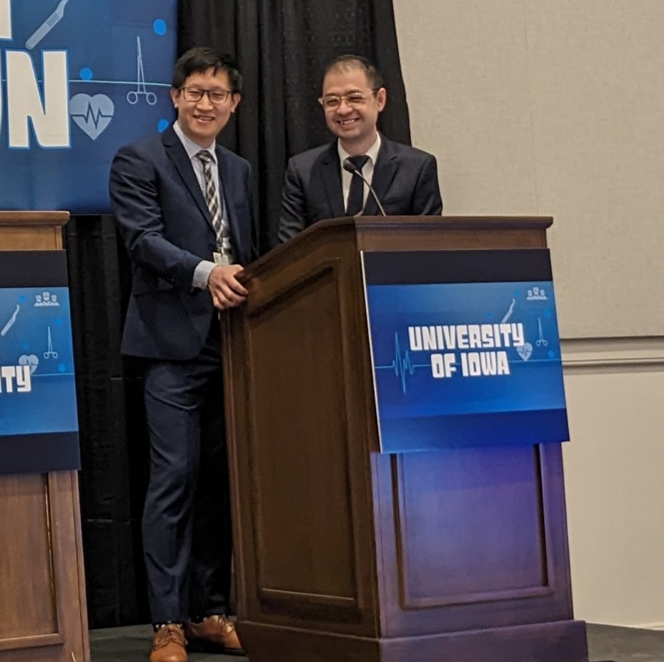 Congratulations to Drs. Albert Pai and Lucas Nguyen, who won the North American semifinal of the CT Surgery Resident Showdown last week during #STSA2023. They'll represent @uiowa in the Final Showdown against the European champions during #STS2024. @EACTS