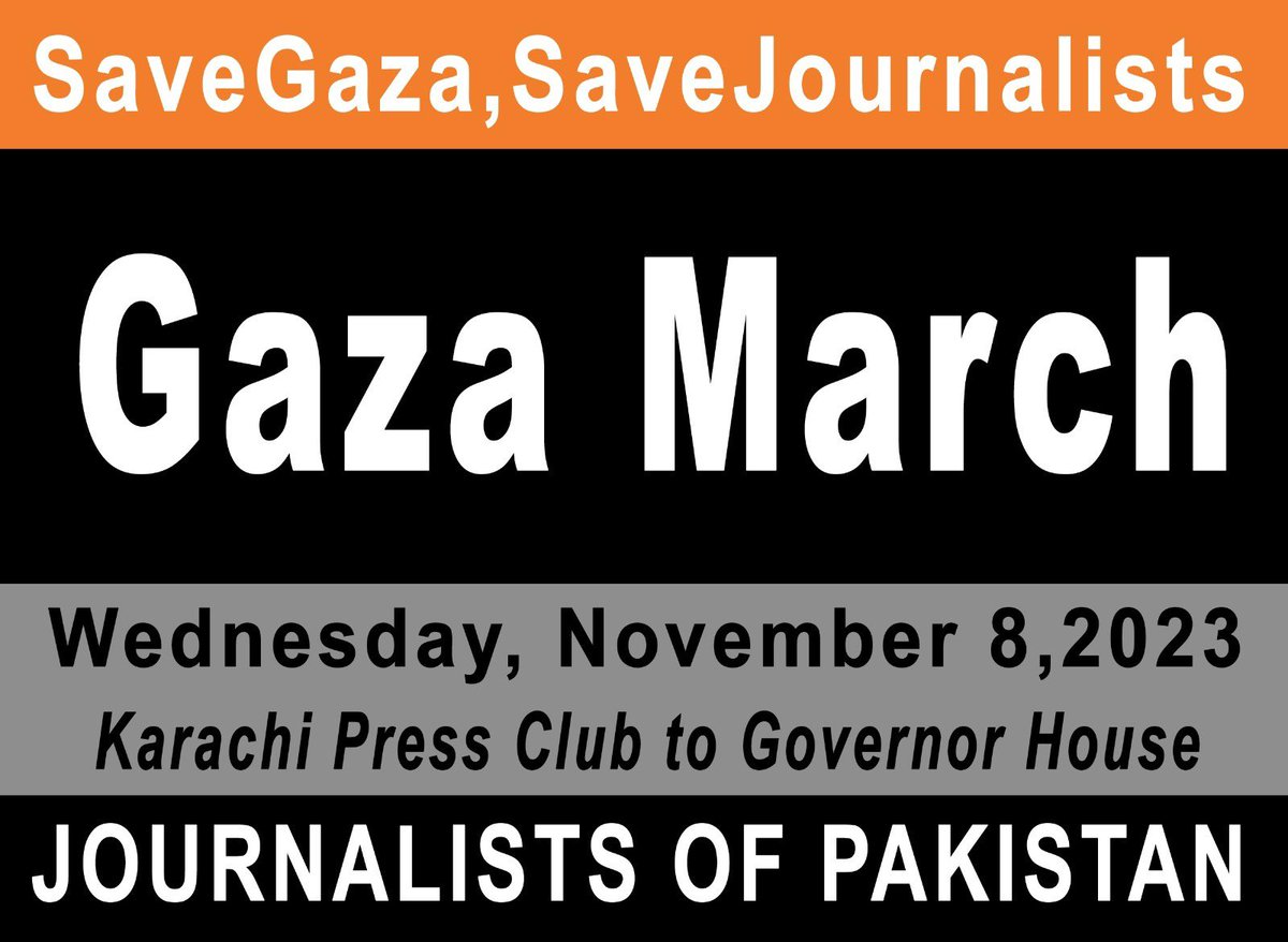 aClockworkObi's tweet photo. 37 journalists have been assassinated so far in Gaza.
‘There is absolutely no safe space (for journalists)’ - Arlene Getz, editorial director, CPJ
Pakistani journalists are organizing a Gaza March at the Karachi Press Club at 3 pm.
#SaveGazaSaveJournalists https://t.co/jWAkQ6kzhD