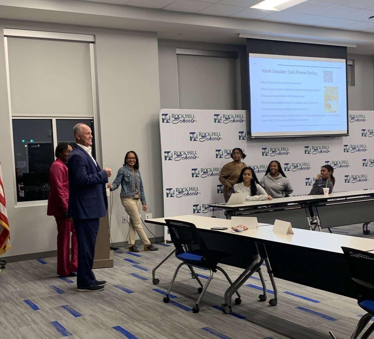 k2bowens's tweet photo. @RockHillSchools Great work session with Rock Hill Student Advisory! Student advocates making their voices heard! Thanks Dr. Schmolze, Dr. Jones & Dr. Wilks for your attendance and support! #EngagingStudents #FederalPrograms #Excellence #Empowerment https://t.co/2znsiU69uD