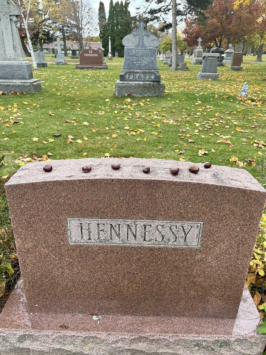<a href="/CaCemeteryHist/">Canadian Cemetery History</a> Visited the family grave this morning to find a line of chestnuts left by other family members. Gives me a warm, fuzzy feeling in the autumn air.