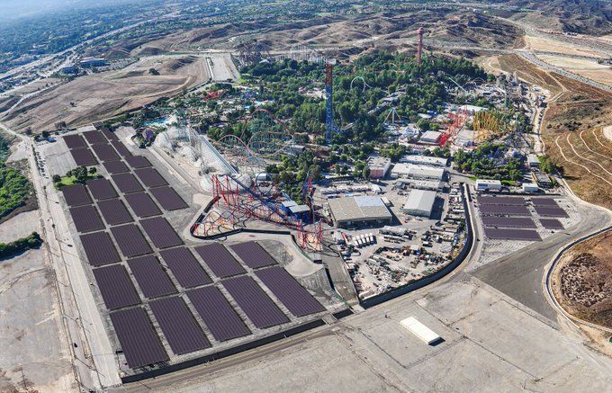 Six Flags is going solar. It's building a 12.37-megawatt solar carport. Not only will it completely power the park, but it will provide shade for vehicles as well.

Shouldn't every parking lot get a solar upgrade? #ActOnClimate

#climate #energy #renewables