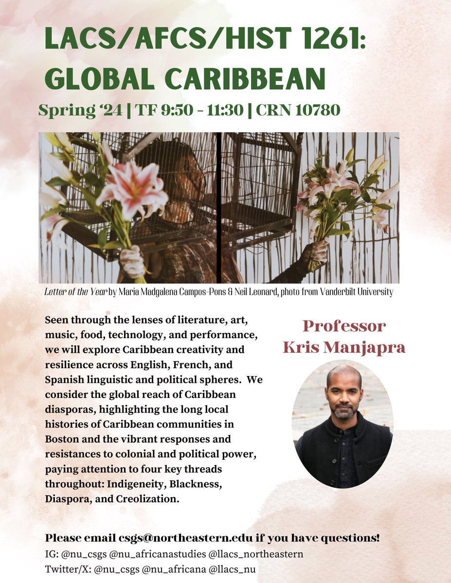 Stay up to date on the latest additions to our spring 2024 curriculum! 

Learn about these courses and more on our website. Details below: 

cssh.northeastern.edu/history/spring…