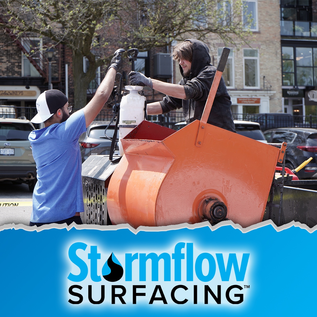 stormflowCanada's tweet image. A glimpse into one of our dedicated install teams expertly blending our innovative product. An easy choice for optimal performance and durability. 
#PorousPaving #SustainableSolutions #RainwaterManagement #GreenSpaces #Innovation #Efficiency #EnvironmentalConsciousness