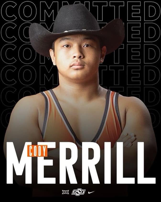 Cody Merrill has committed to #okstate. The 2nd ranked pound for pound wrestler in the country by @MatScouts1. Projects as a college 197. Wrestles for Daniel Cormier in Gilroy, CA