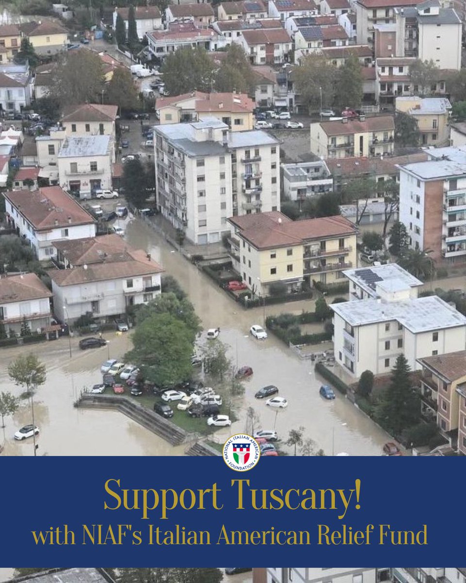 Tuscany needs our help! 🇮🇹❤️ Join NIAF in raising funds to support the flood victims of the region of Tuscany. Donate to the Italian American Relief Fund: bit.ly/45b1JrX