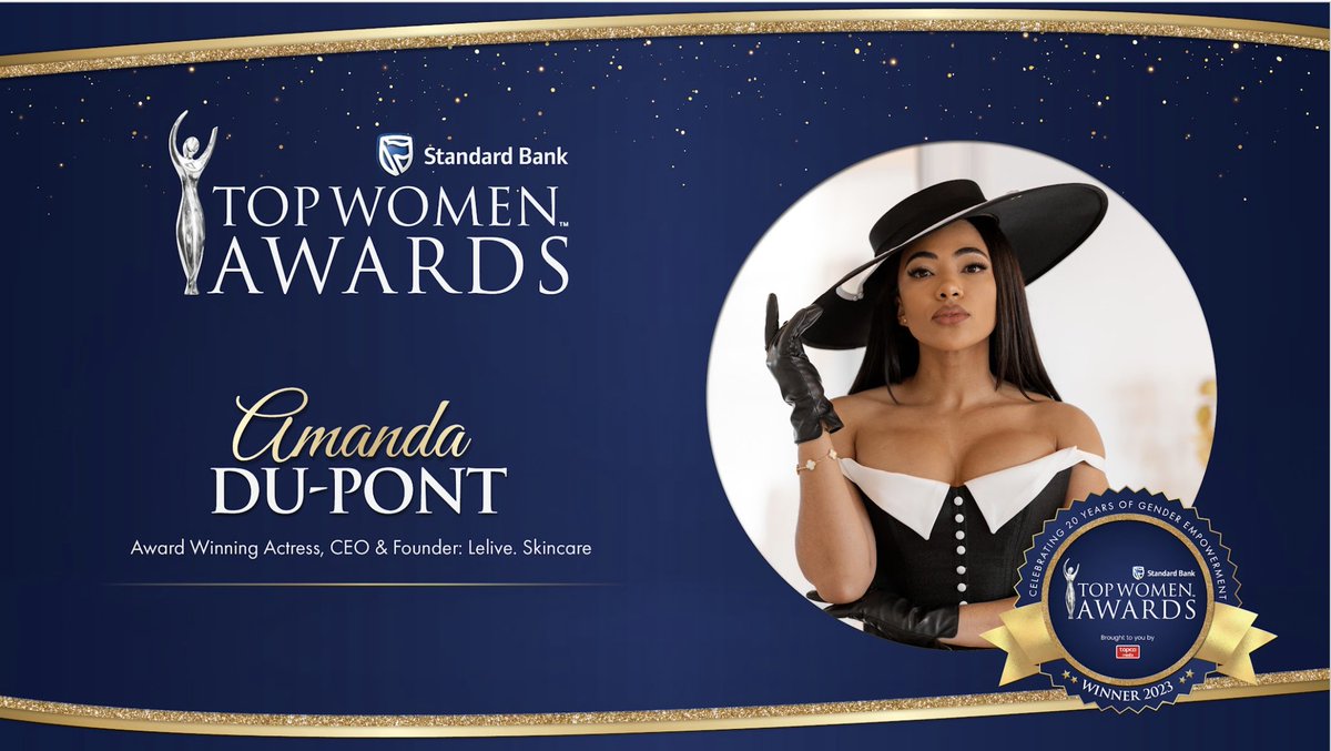 Standard Bank Top Women Awards 2023 Congratulations to @AmandaDupont for winning Media Personality of the year 2023 #SBTopWomen #RiseAboveTheNoise #TopcoMedia #StandardBank #SBTopWomenAwards