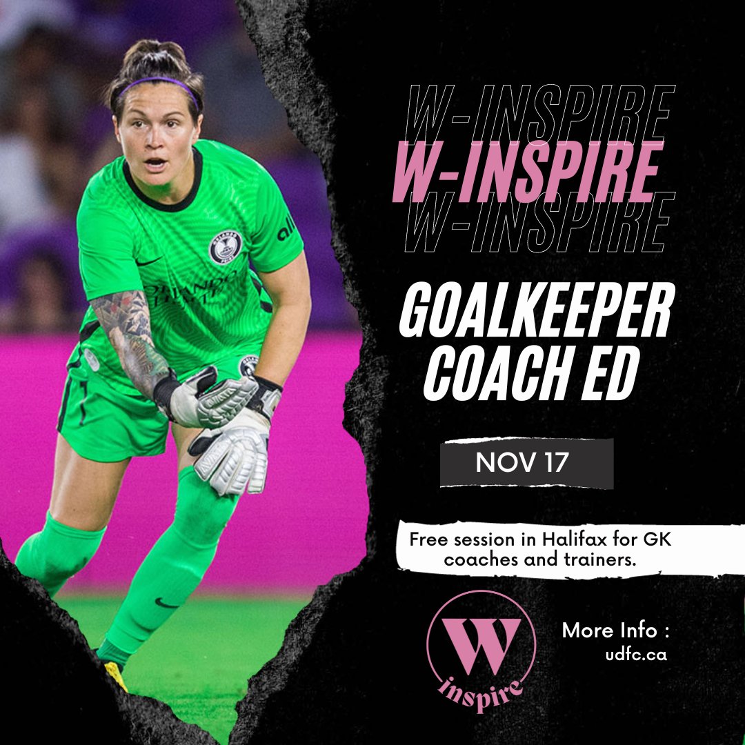 Sign up for amazing Keeper Coach Education for FREE. Join Canadian GK legend Erin McLeod as she shares training tips with anyone who works with GKs- coaches, parents, GKs. You don’t want to miss these warm-up ideas and training ideas with Erin. 
Sign up 👉 udfc.ca