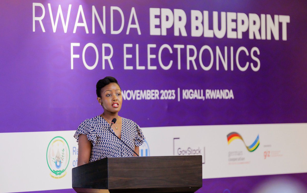 RwandaICT's tweet photo. This morning, Hon. @MusoniPaula officially launched Rwanda's #EPR system for e-waste management, thanks to the support from @ITU, @giz_gmbh &amp; @RURA_Rwanda. This is another significant milestone, reinforcing our commitment to a sustainable future for all. #EPR #ClimateAction https://t.co/kqkF5pMQjw