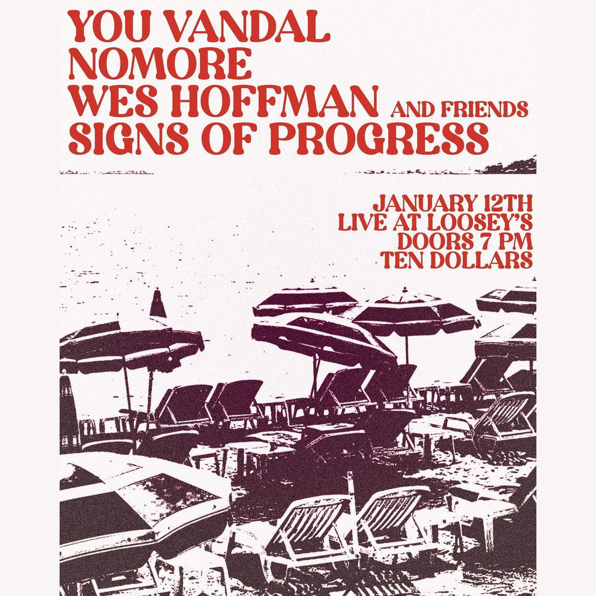 Signs of Progress (@progressofsigns) on Twitter photo SURPRISE! We're also playing <a href="/LooseysPub/">Looseys Pub</a> next year on January 12th with the amazing <a href="/youvandal/">You Vandal</a>, NOMORE and <a href="/Wesleyhoffman/">Wes Hoffman</a> and Friends! 😱❄️
We're so incredibly honored to be on this bill. Make sure to come through in 2024! SURPRISE! We're also playing <a href="/LooseysPub/">Looseys Pub</a> next year on January 12th with the amazing <a href="/youvandal/">You Vandal</a>, NOMORE and <a href="/Wesleyhoffman/">Wes Hoffman</a> and Friends! 😱❄️
We're so incredibly honored to be on this bill. Make sure to come through in 2024!