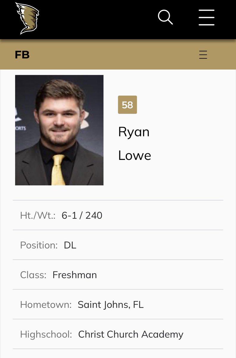 Spotlight on Ryan Lowe! The two time All American from Christ's Church (FL) was a force in the trenches each year! He's now at Geneva College and has 11 tackles in 7 games as a true freshman. 😤 Keep it up Ryan!