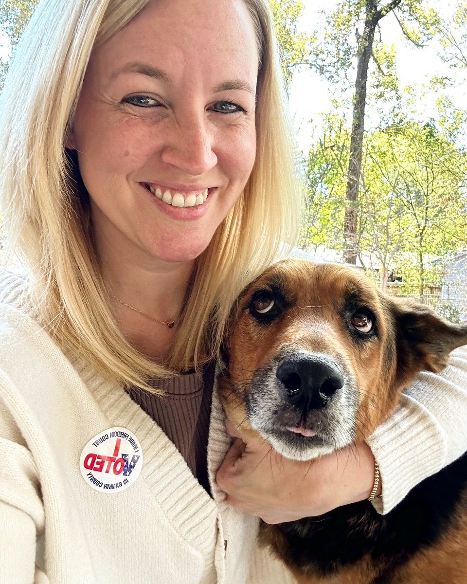 Exercised my civic duty today by casting votes for Brandon Presley, Greta Kemp Martin and Ty Pinkins to help #SaveMississippi 

Just in case you aren’t fluent in dog looks, Lola is asking me why she can’t help vote when she’s undoubtedly smarter than current leadership. 🙃🫶🏼