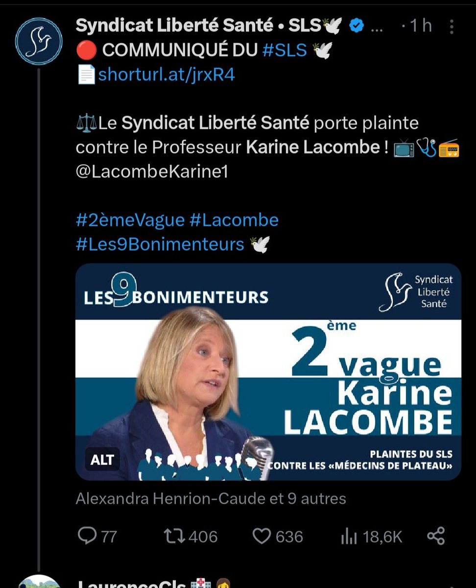 laurenceide69's tweet image. J'apporte tout mon soutien  à @LacombeKarine1   et dénonce cette incitation à la haine  venant d'un groupe qui  se  vante d'être défenseur de  liberté et de la  santé.
Depuis quelques jours ce groupe a entamé une chasse aux sorcières des plus abjectes
