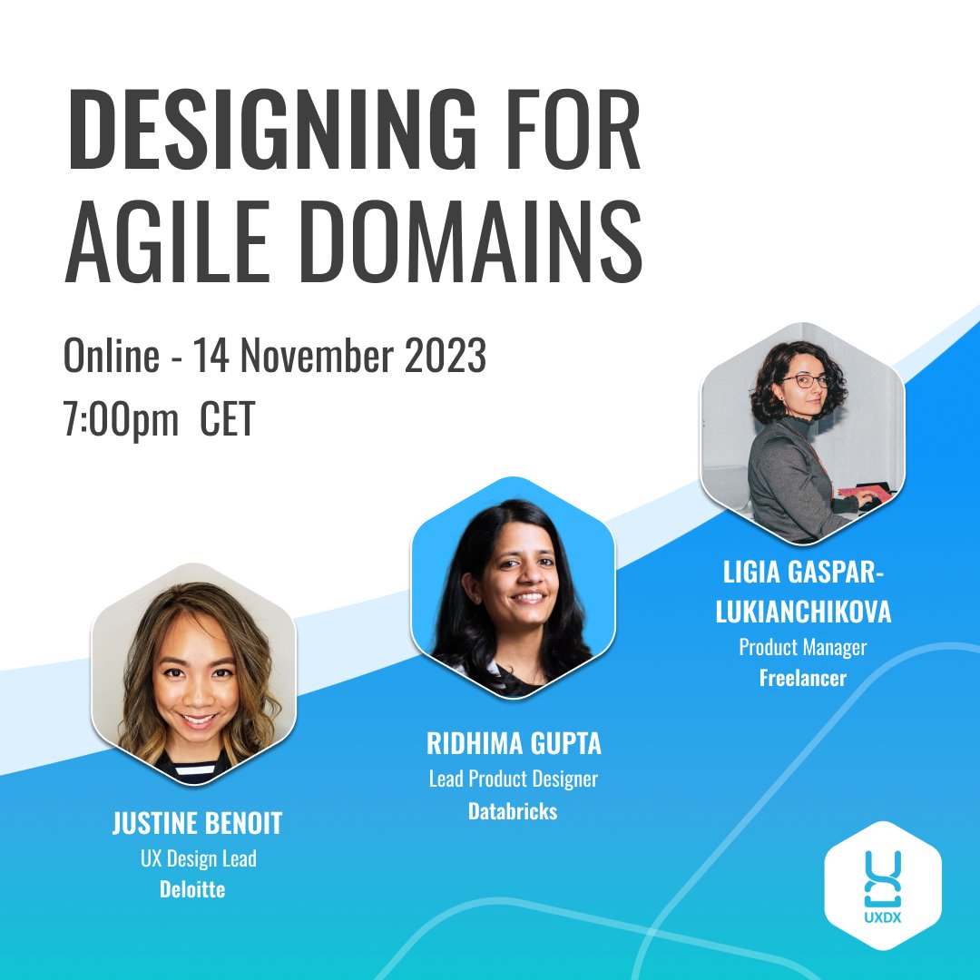 We're pleased to announce our upcoming FREE online event focused on "Design for Agile Domains." This is an exceptional opportunity for professionals eager to expand their expertise in agile methodologies and design thinking.

Reserve your place here: uxdx.com/community/comm…