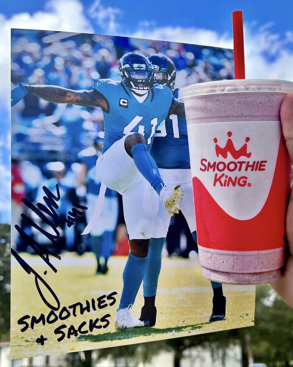 You could win two tickets to see @JoshAllen41_ and Co. take on Tennessee Nov. 19! To enter, follow @jaxsmoothieking on Instagram, like our pinned post and tag a friend! We are also giving away a $100 Smoothie King gift card and a jersey signed by Josh, courtesy of @pbautographs!