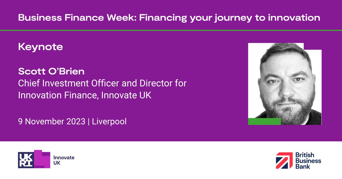 As part of #BusinessFinanceWeek, <a href="/BritishBBank/">British Business Bank</a>, in partnership with Innovate UK, will host an event to discuss how to effectively navigate various funding options &amp; ensure your innovative business will thrive &amp; succeed.

📅 9 Nov
📌 #Liverpool

✍️Register️ow.ly/34Xm50Q50BO
