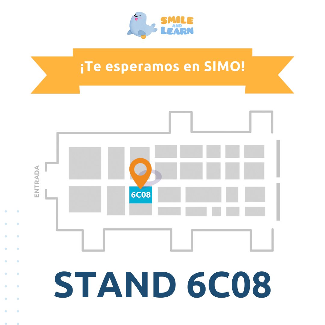 Nos complace anunciar que Smile and Learn estará presente en SIMO 2023, la feria educativa más esperada del año. 📆 Marca tu calendario del 14 al 16 de noviembre y ven a visitarnos a nuestro stand. ¡No querrás perdértelo!