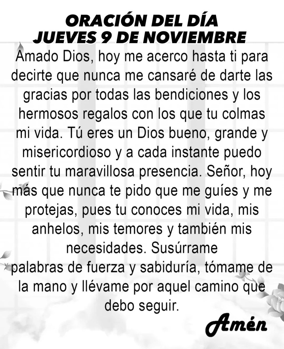 MiOracionDiaria's tweet photo. Oración del día jueves 9 de noviembre de 2023. https://t.co/1ysqm1rW6R