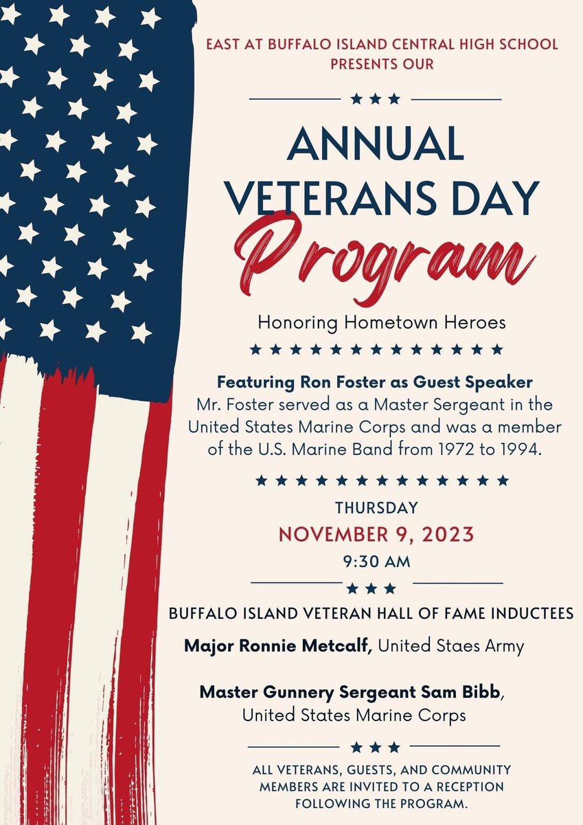 BICMustangs's tweet image. Our EAST students are working hard on our annual Veterans Day Program. We would love to have you join us!