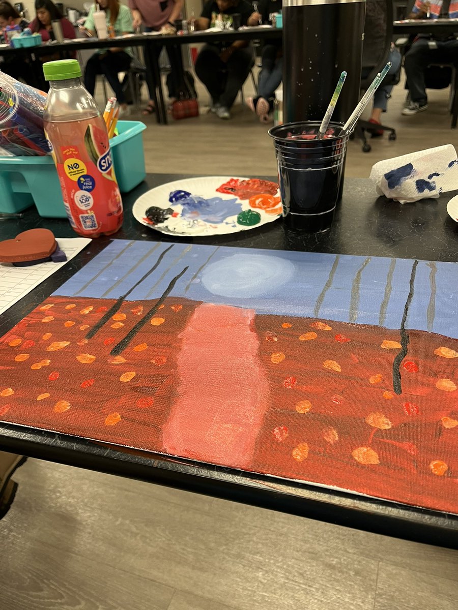 KimWalter12's tweet photo. I am better at sipping than painting but is so fun. 
#hmc1fallsummit https://t.co/RbqzxKx25Q