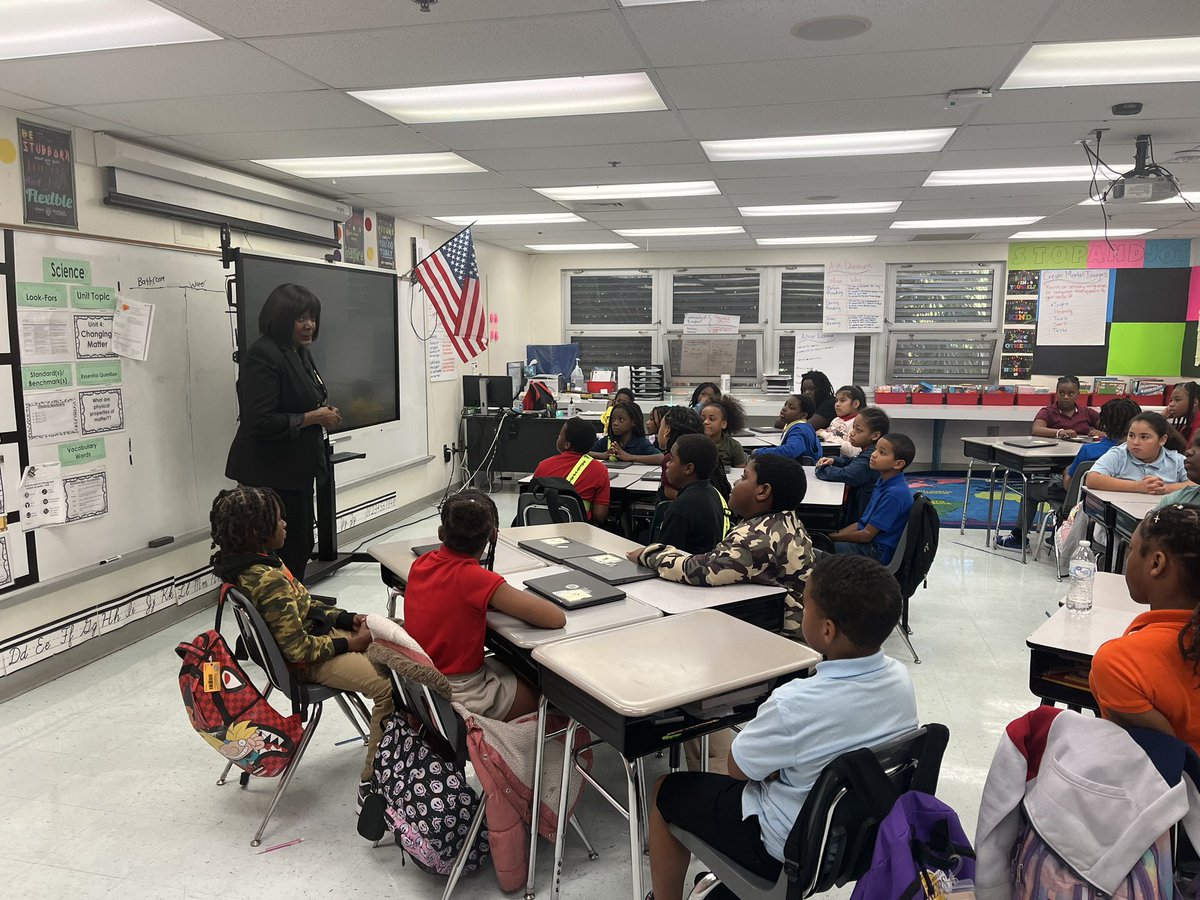 I had the pleasure of escorting Dr. Marcia Andrews to classrooms today as she talked with students at <a href="/DMMBES1/">DMMBES</a> as part of their career day. She was engaging and the students loved her energy.