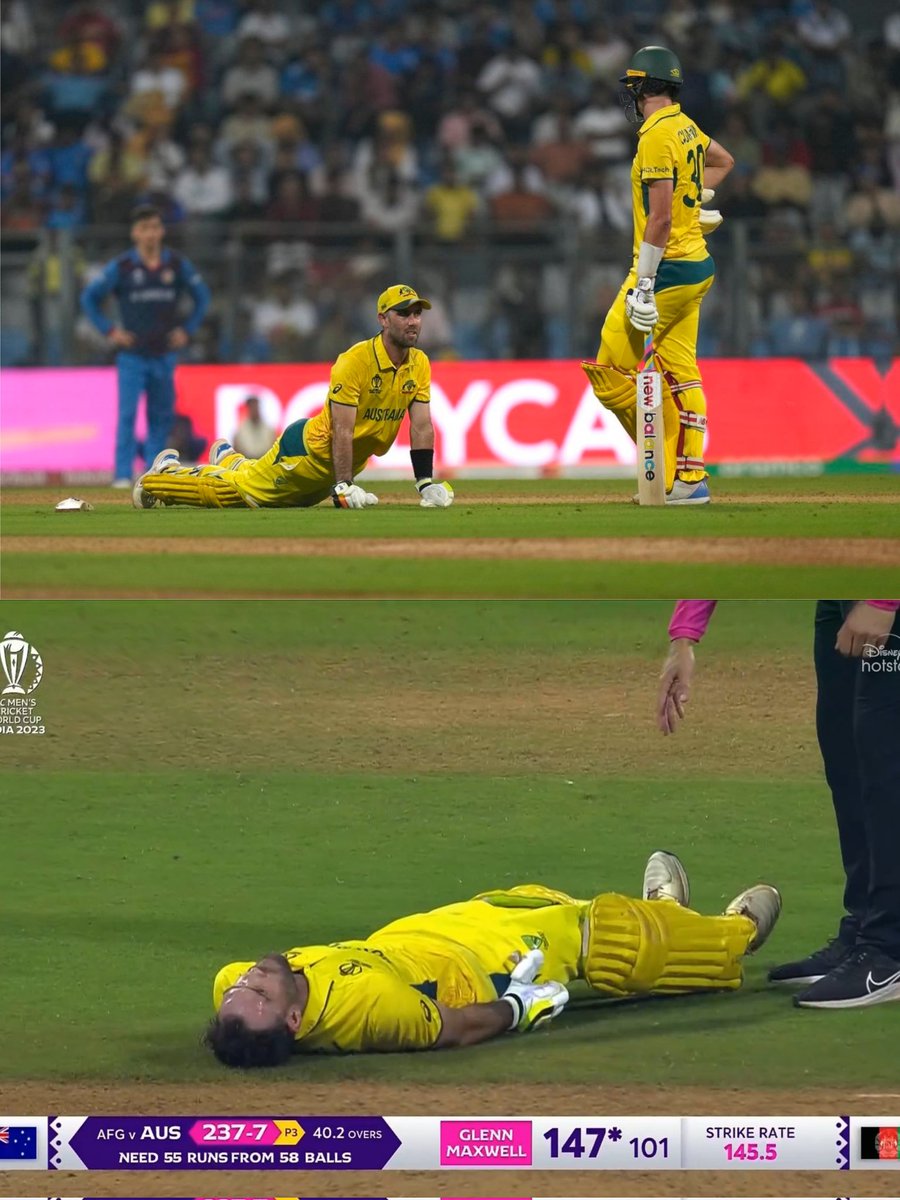 BreatheKohli's tweet image. Cricket covers all the emotions. Happiness, downfall, comeback, highs-lows, disappointment, victory, anger and in this particular moment it&apos;s PAIN. 💔
#AUSvsAFG