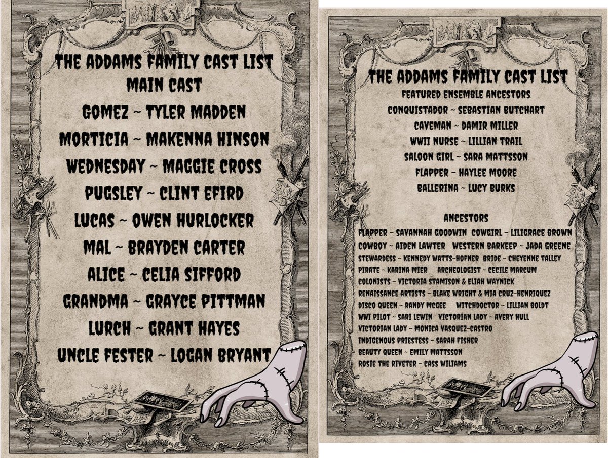 Congratulations to this year's musical cast!  @DanceJchs <a href="/realchuckcarte/">Chuck Carte</a>