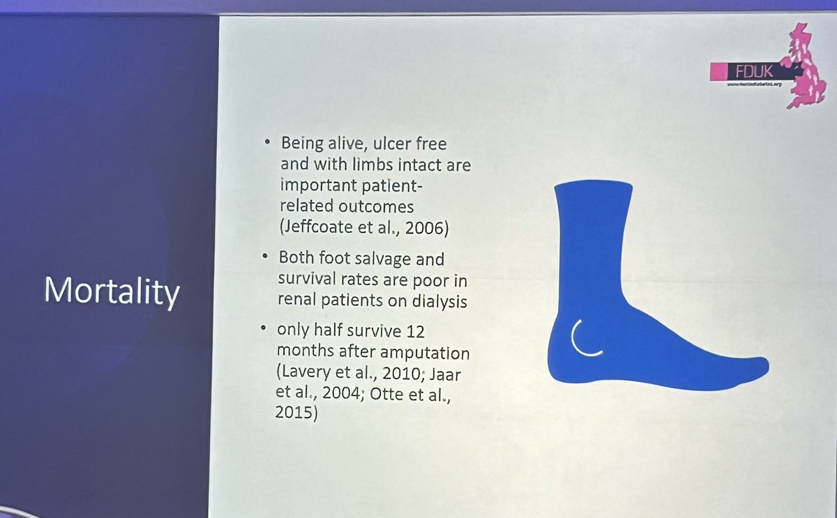 The survival rate of renal patients and foot ulcers.
