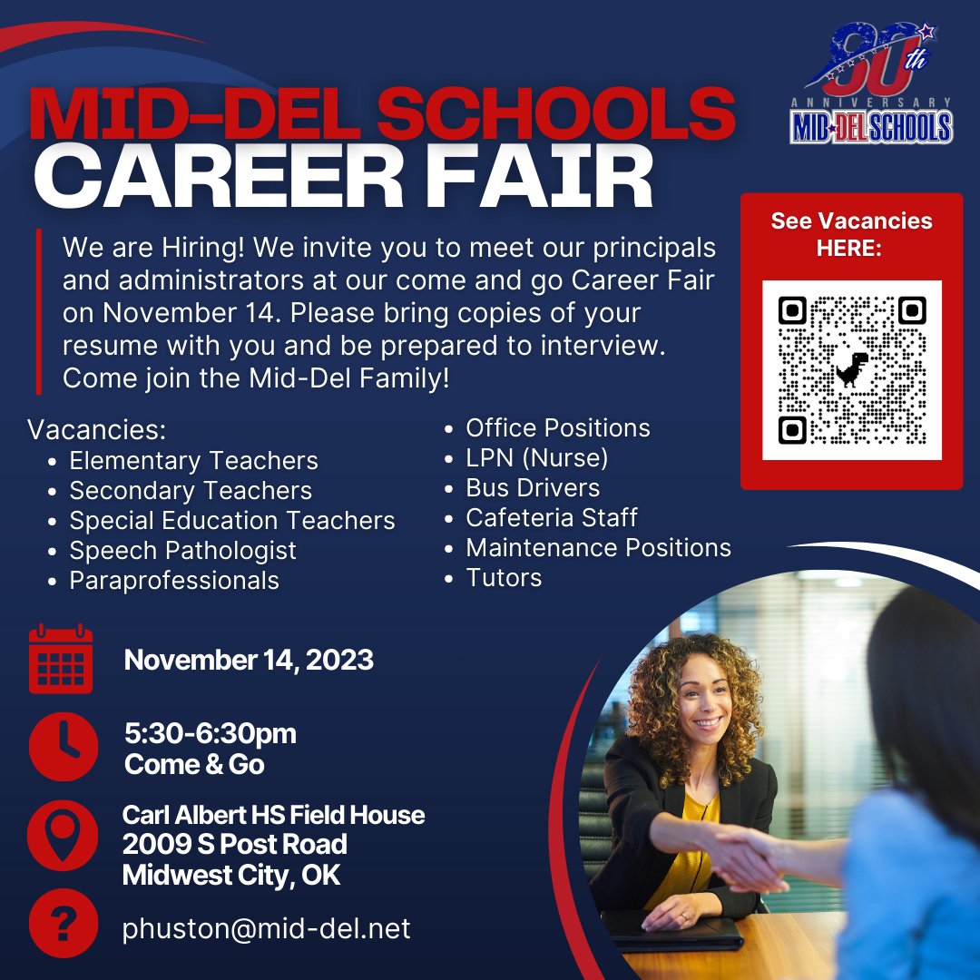 middelnews's tweet photo. We are hiring! We have a career fair on November 14th and we hope to see @SWOSU there! #mdpurpose #goDawgs https://t.co/JeDS4p9hWi
