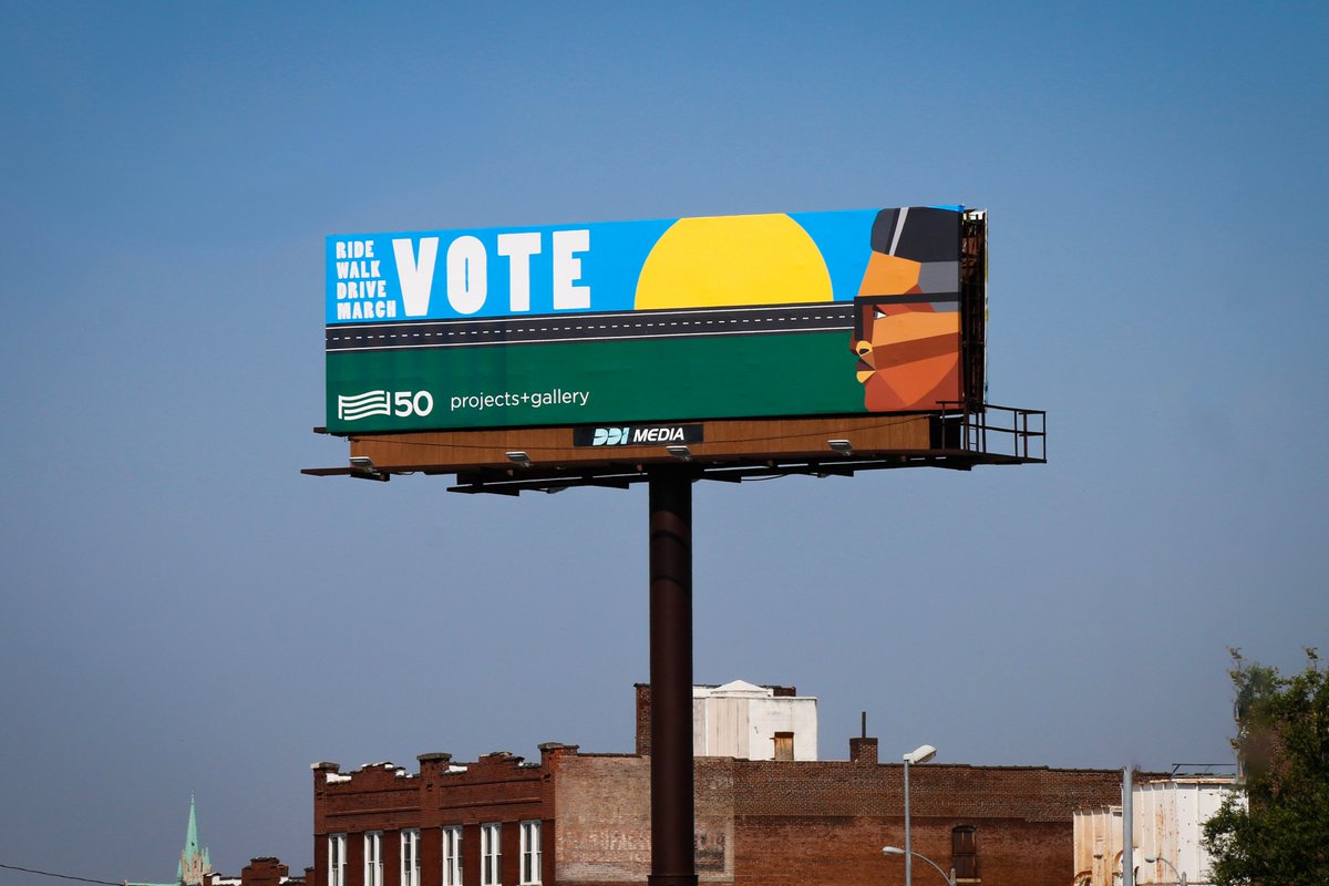 Today is #ElectionDay 🗳️ Ride, walk, drive, or march to VOTE ☀️ Find your voting location at findmypollsite.vote.org Billboard by @derrickadamsny “Ode to Bayard Rustin”